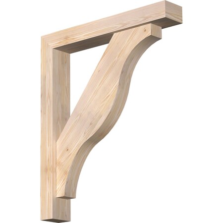 Ekena Millwork Funston Block Smooth Bracket w/ Offset Brace, Douglas Fir, 5 1/2"W x 34"D x 40"H BKT0604X34X40FST05SDF